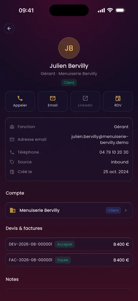 Fiche client
